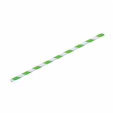 Paper Straws Green Stripe (6mm diameter)