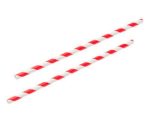 Paper Straws Red Stripe (6mm diameter)
