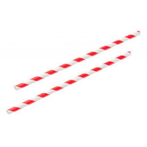 Paper Straws Red Stripe (6mm diameter)