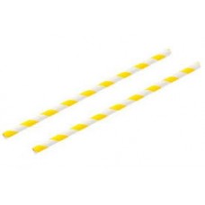 Paper Straws Yellow Stripe (6mm diameter)